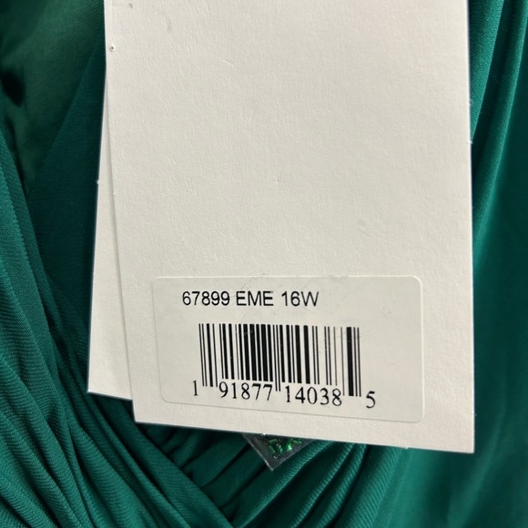 MAC DUGGAL 67899 NWT Beaded Belt Jersey Faux Wrap Long Sleeve Gown - Picture 7 of 7